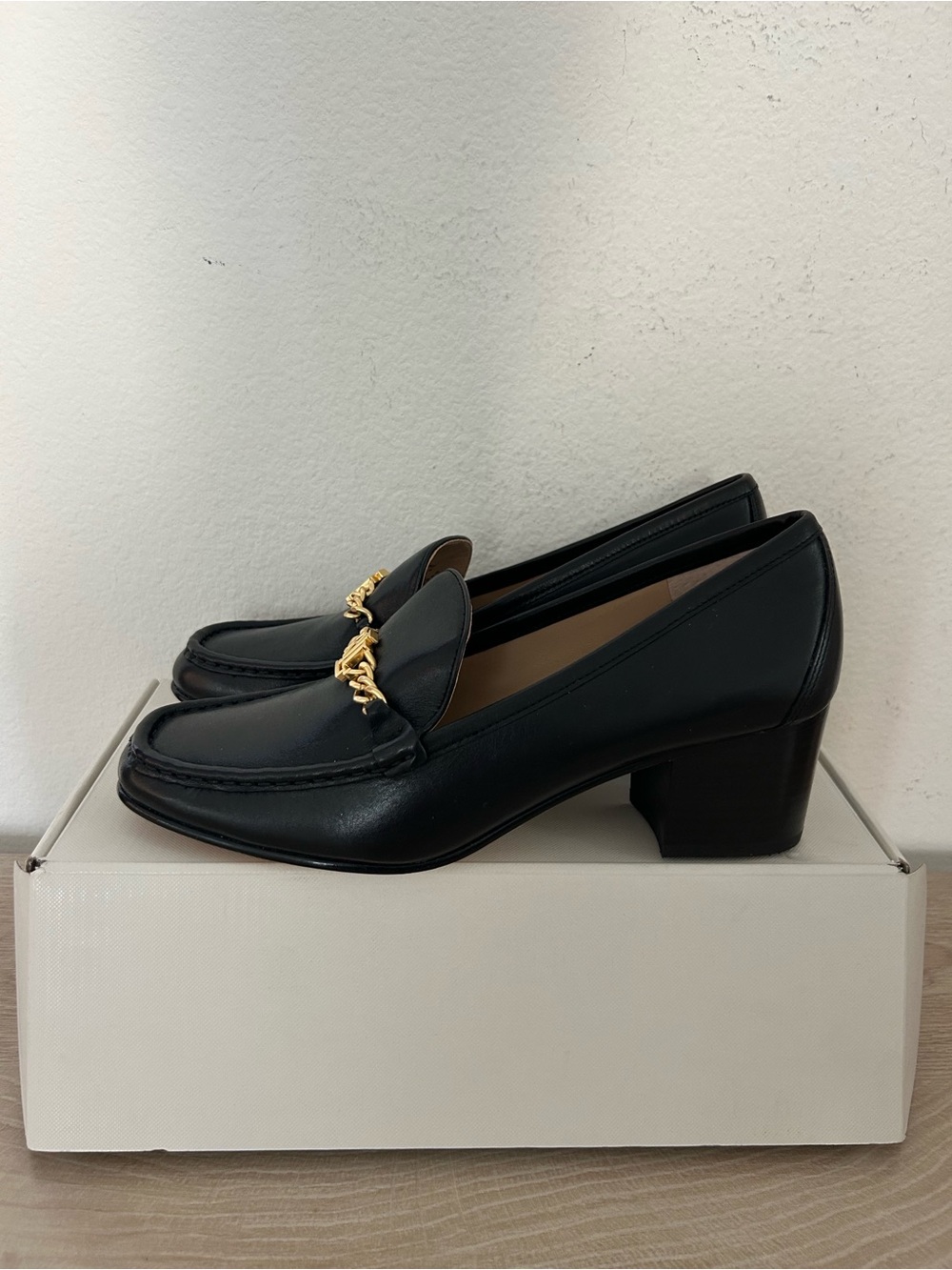 NIB Lauren Ralph Lauren Winslet Burnished Leather Pump Black, Size 9B, $200